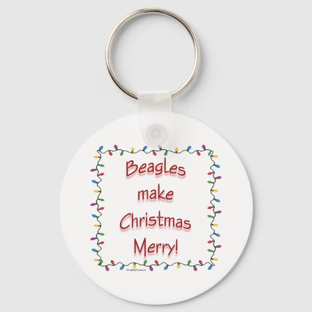 Porte-clés Beagles font Noël Joyeux Porte - clé (Recto)