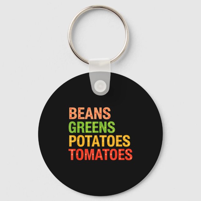 Porte-clés Beans Greens Tatoes Tomatoes, Thanksgiving Farm Fe (Recto)