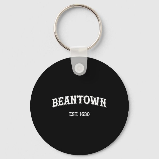 Porte-clés Beantown Boston Massachusetts Haricots cuits au fo (Recto)