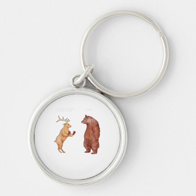 Porte-clés Bear Hands Oh Deer Funny Sayings Pun Gift  (Devant)