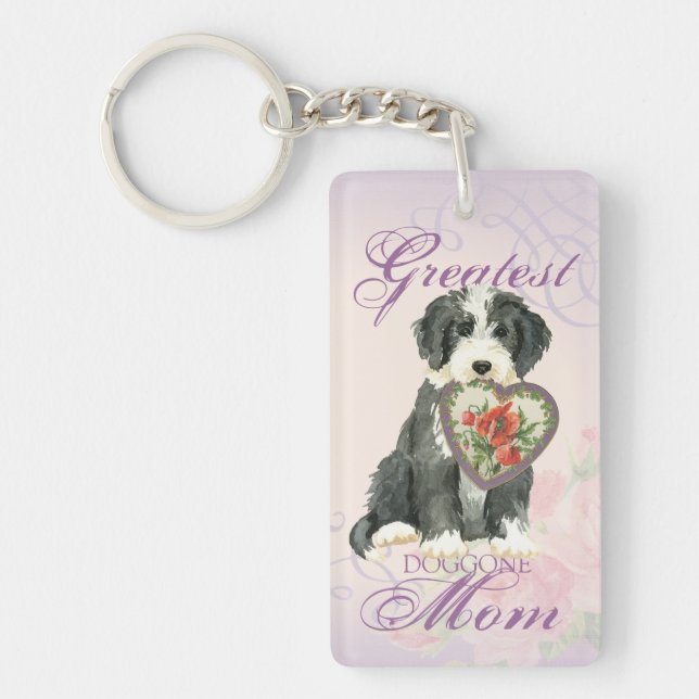 Porte-clés Beardie Heart Maman (Devant)