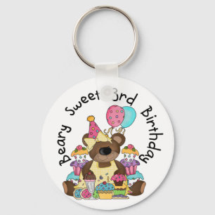 Porte-clés Beary Sweet 3e Anniversaire Tshirts et cadeaux