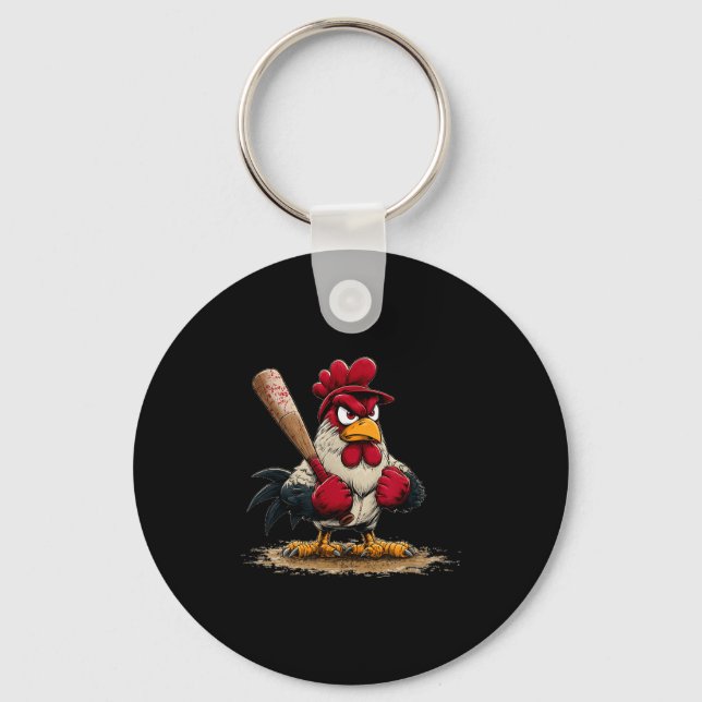 Porte-clés Beau coq Srt pour les amateurs de baseball et de b (Recto)