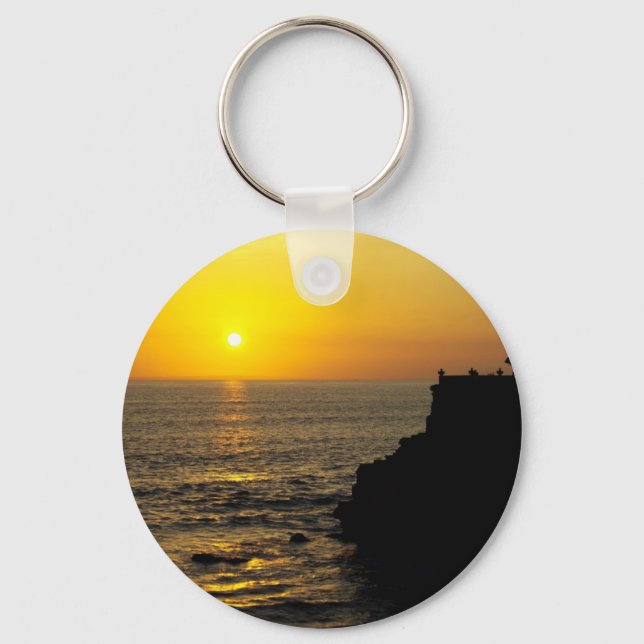 Porte-clés beau coucher de soleil sur Bali île (Recto)