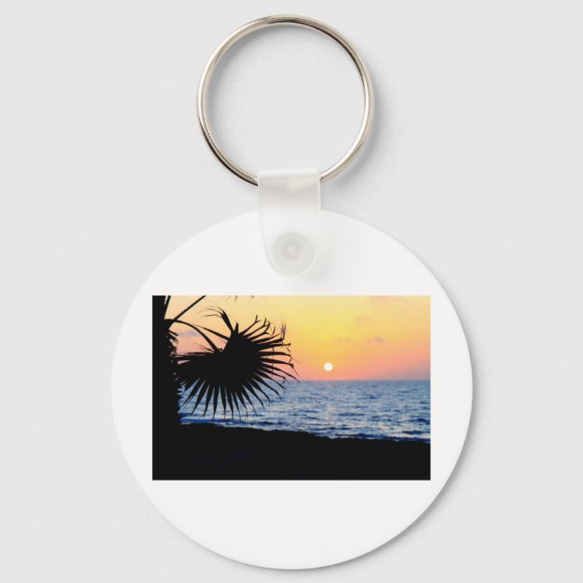 PORTE-CLÉS BEAU COUCHER DU SOLEIL DE PLAGE (Recto)