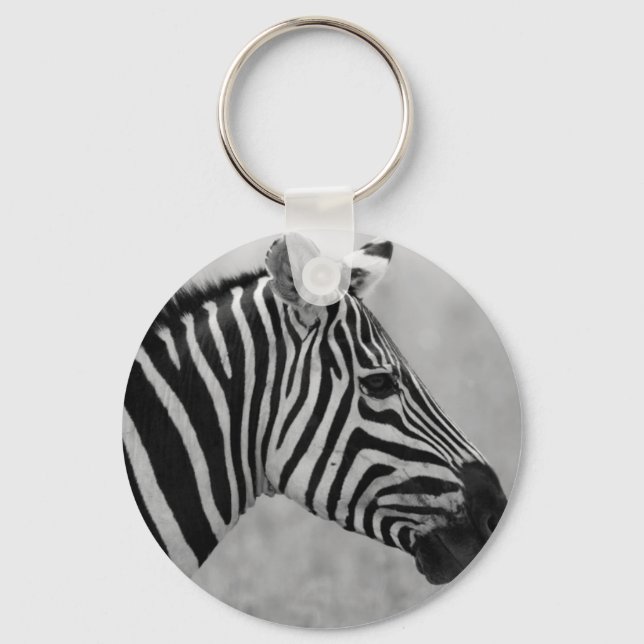 Porte-clés Beau design sauvage noir et blanc zèbre (Recto)