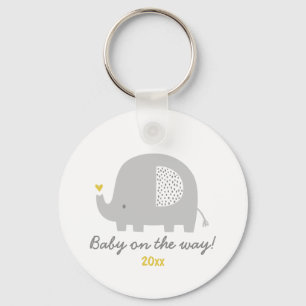 Porte-clés Beau éléphant avec année de naissance
