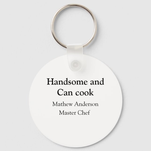 Porte-clés Beau et peut cuisiner ajouter nom master chef date (Recto)