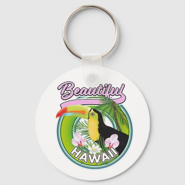 Porte-clés beau logo de voyage à Hawaii (Recto)