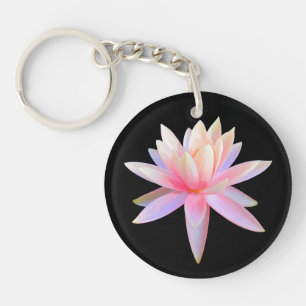 Porte-clés Beau Lotus Rose Art Cool Branché Unique