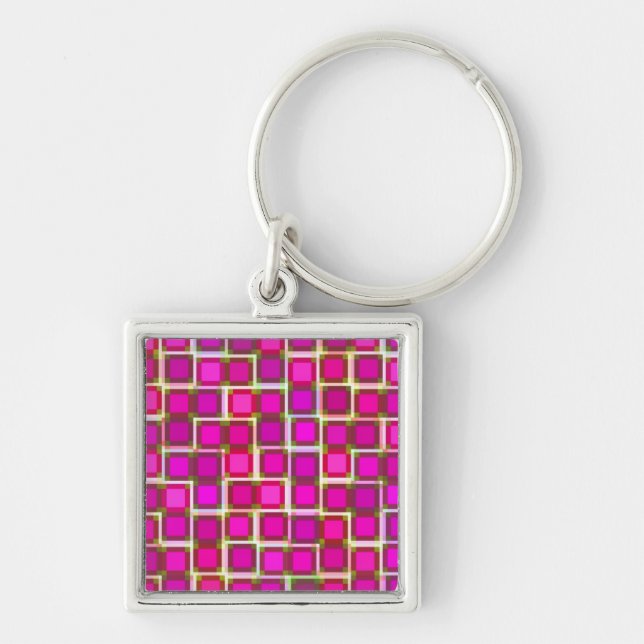 Porte-clés Beau Motif de Carrelage Abstrait en rose (Devant)