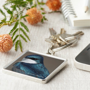 Porte-clés Beau oiseau chevalier en hirondelle d'arbre sur fi