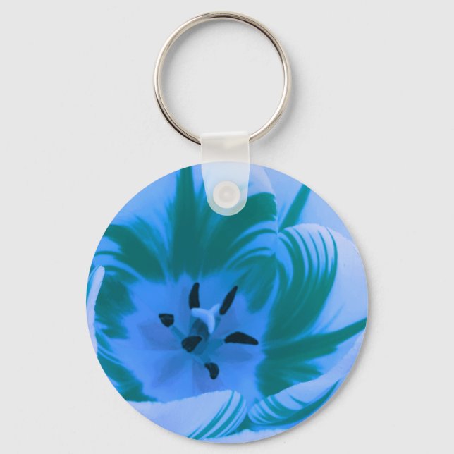 Porte-clés Beau Porte - clé bleu Tulip (Recto)