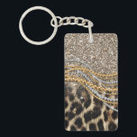 Porte-clés Beau Poster de animal tendance Leopard Faux<br><div class="desc">Ce design présente un bel empreinte de léopard tendance aux accents de parties scintillant. Le poster de animal en fausse fourrure est disponible dans les tons jaune or, blanc, gris, marron, noir et crème. L'image est à la mode et moderne, avec des éléments design et artistiques qui ne manqueront pas...</div>