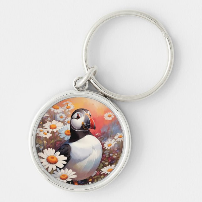 Porte-clés Beau Puffin Dans Le Champ Maisy (Devant)