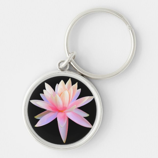 Porte-clés Beau rose Lotus Art Cool tendance Unique (Devant)