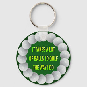 PORTE-CLÉS BEAUCOUP D'HUMOUR DE GOLF DE BOULES