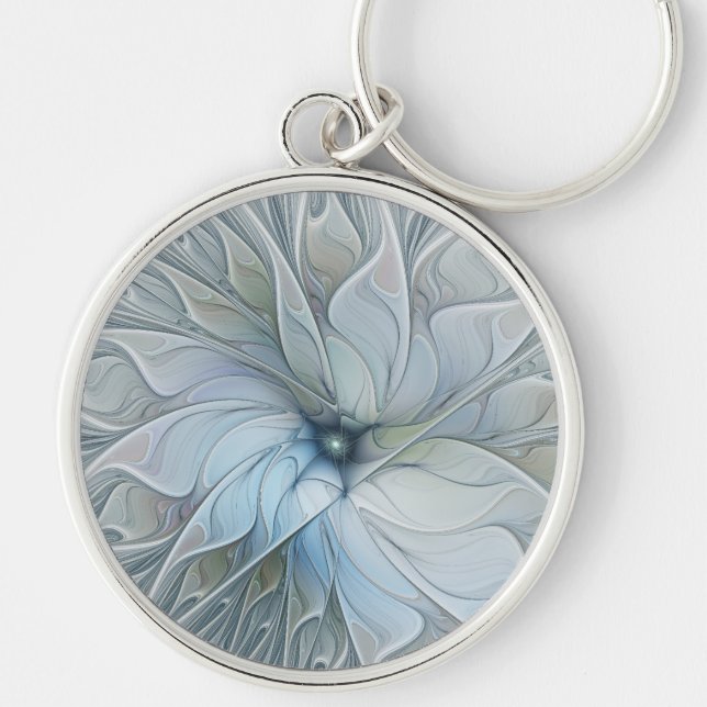 Porte-clés Beauté Élégante Fleur d'Art Abstrait Moderne Fract (Devant)