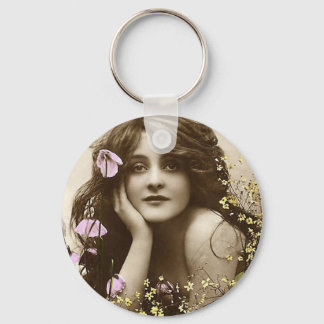 Porte-clés Beauté vintage aux fleurs