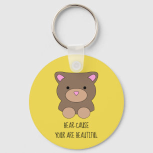 Porte-clés Beautiful Bear Yellow Cute Funny