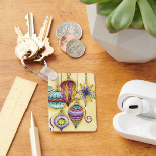 Porte-clés Beautiful Glass Colorful Christmas Ornaments