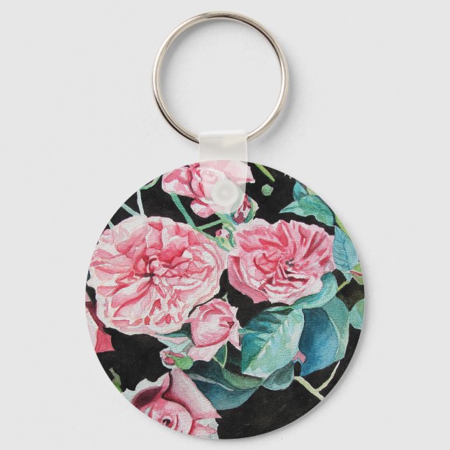 Porte-clés Beautiful Old Pink Roses Key Ring (Recto)