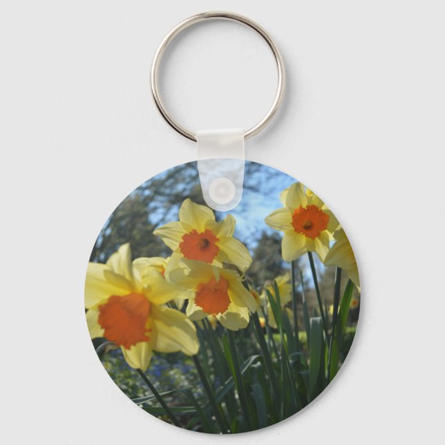 Porte-clés Beautiful spring yellow,orange daffodil flowers (Recto)