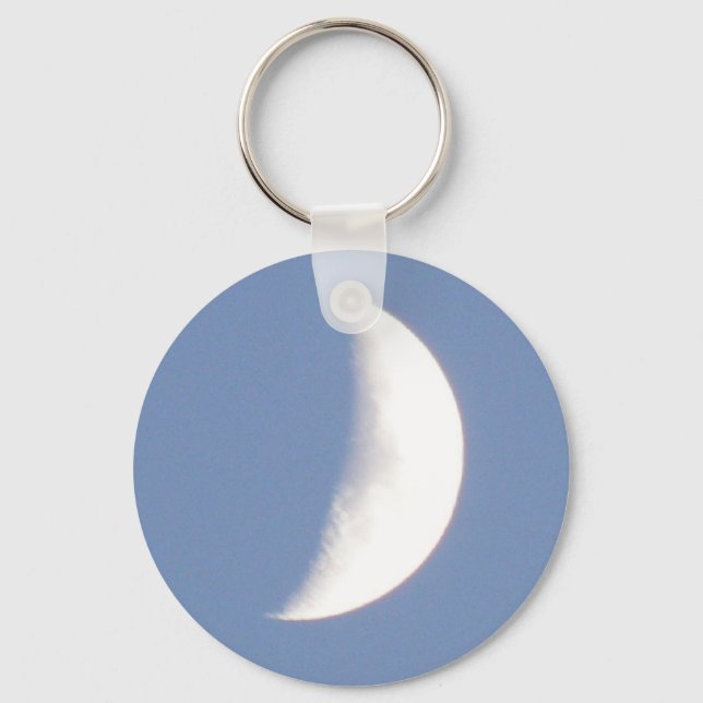Porte-clés Beautiful Waxing Crescent Moon in Daylight Keychai (Recto)