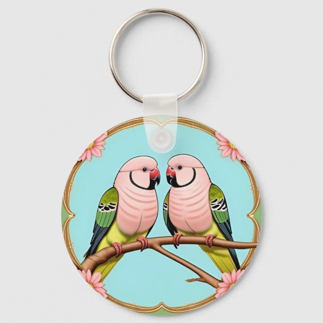 Porte-clés Beaux perroquets illustratifs ensemble (Recto)