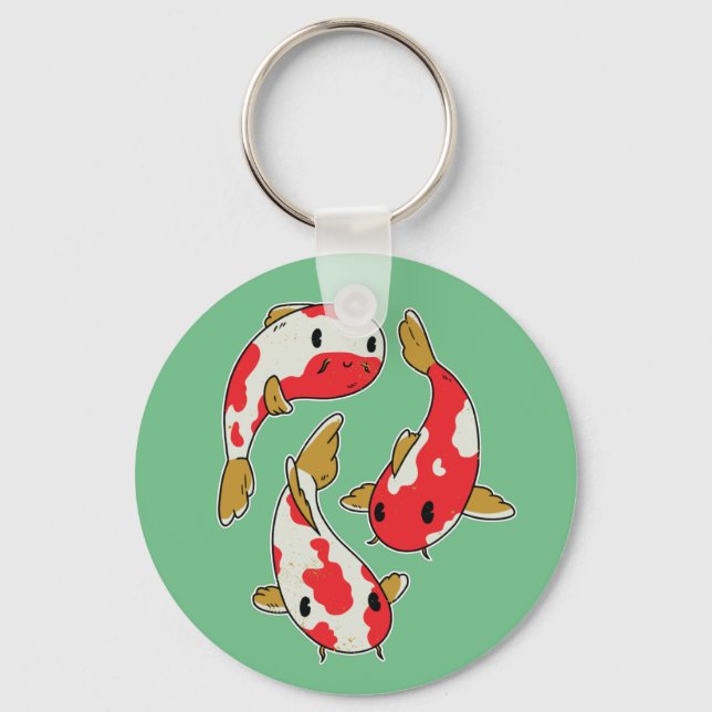 Porte-clés Beaux poissons Koï de dessin animé (Recto)