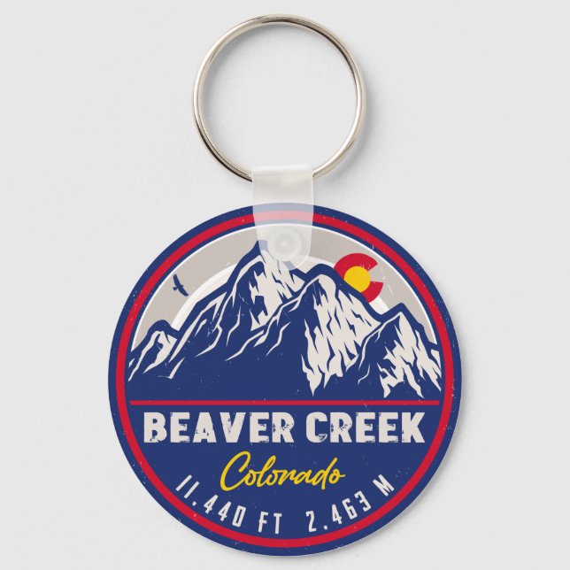 Porte-clés Beaver Creek Colorado Retro Sunset Souvenirs (Recto)