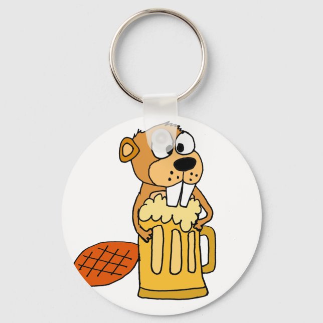Porte-clés Beaver Drôle Bière à boire (Recto)