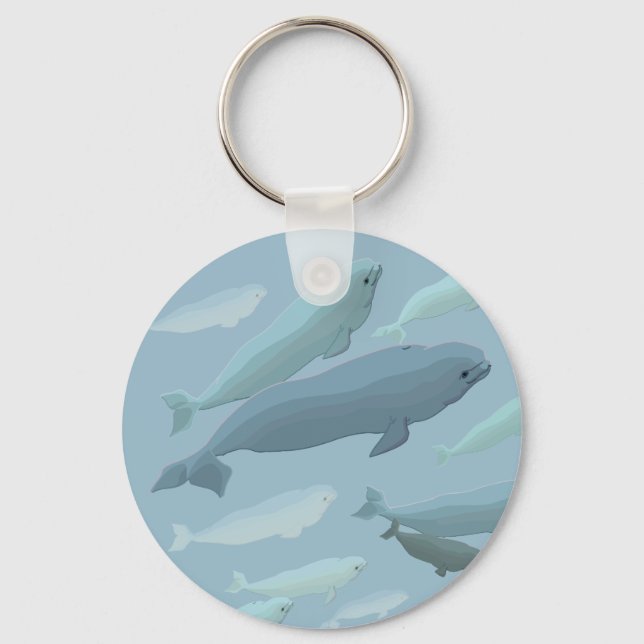 Porte-clés Bébé Beluga baleine Porte - clé baleine cadeaux d' (Recto)