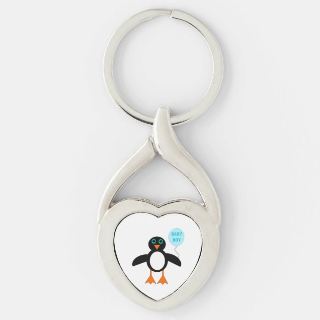 Porte-clés Bébé bleu mignon garçon Porte - clé de pingouin (Devant)
