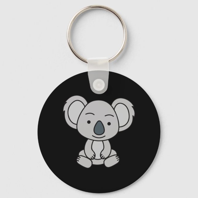 Porte-clés Bébé Cute Koala Avec Le Sourire Assis (Recto)