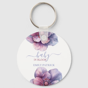 Porte-clés Bébé en fleurs baby shower floral