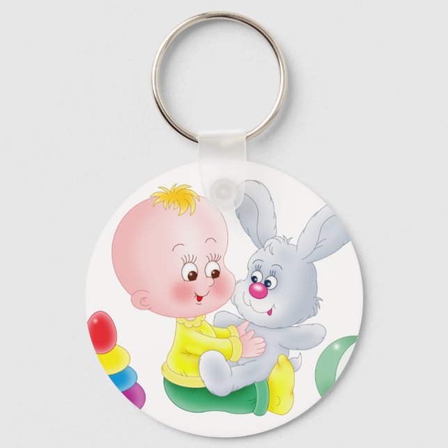 Porte-clés Bébé et lapin (Recto)