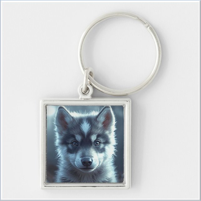 Porte-clés Bébé loup adorable au clair de lune (Créateur téléchargé)