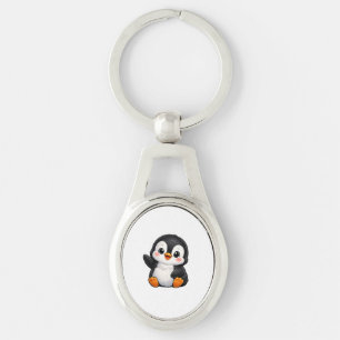 Porte-clés Bébé manchot mignon faisant signe Personnage de de