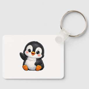 Porte-clés Bébé manchot mignon faisant signe Personnage de de