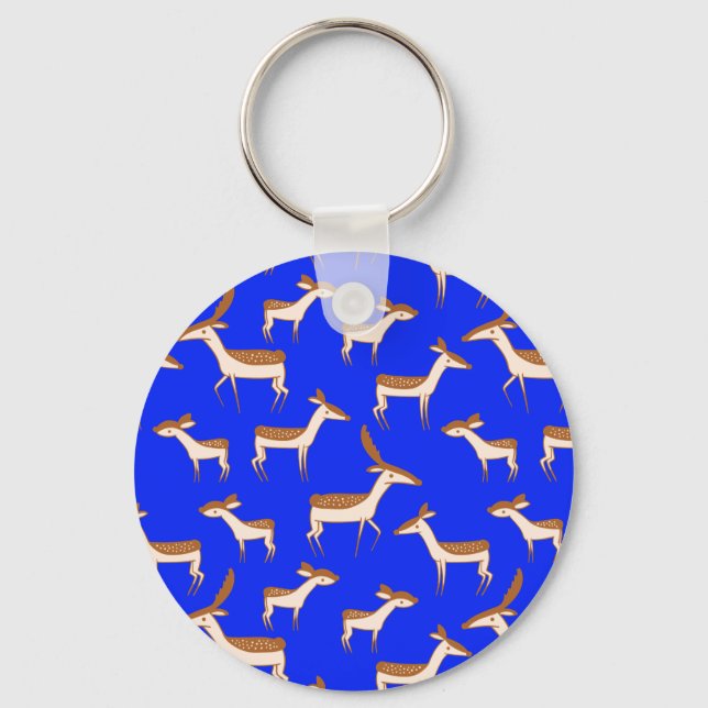 Porte-clés Bébé mignon cerf et famille (Recto)