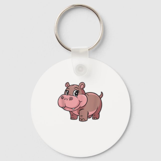 Porte-clés Bébé mignon Hippo Moo Deng Débardeur_1 (Recto)