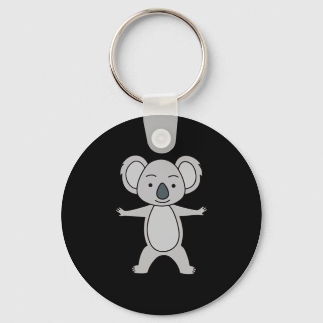 Porte-clés Bébé mignon Koala Avec Un Sourire Debout (Recto)