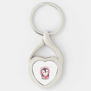 Porte-clés Bébé mignon Penguin Valentines Amoureux des animau