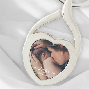 Porte-clés Bébé nostalgique doux Photo coeur