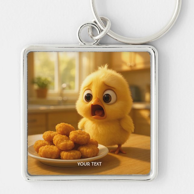 Porte-clés Bébé nuggets de poulet mignons de fantaisie (Devant)