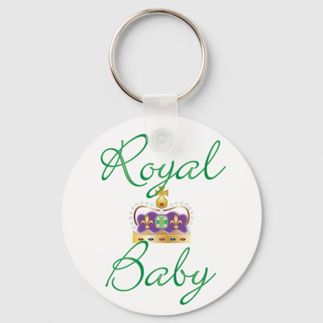 Porte-clés Bébé royal avec pourpre et couronne or (Recto)