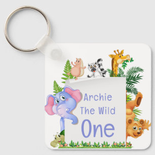 Porte-clés Bébé Safari Jungle Wild One 1er Anniversaire Bébé 