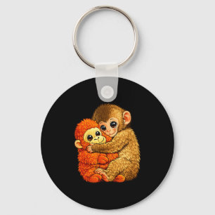 Porte-clés Bébé singe coup de poing - mème de jouet en peluch