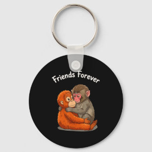 Porte-clés Bébé singe poing & orang-outans amis pour toujours